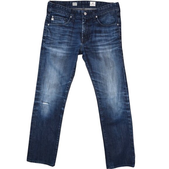 AG Adriano Goldschmied Matchbox Jeans 32 Slim Straight Dark Wash Premium Denim - Picture 2 of 11